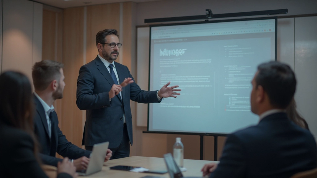 Фото креативного директора, презентующего стратегию контента для бренда