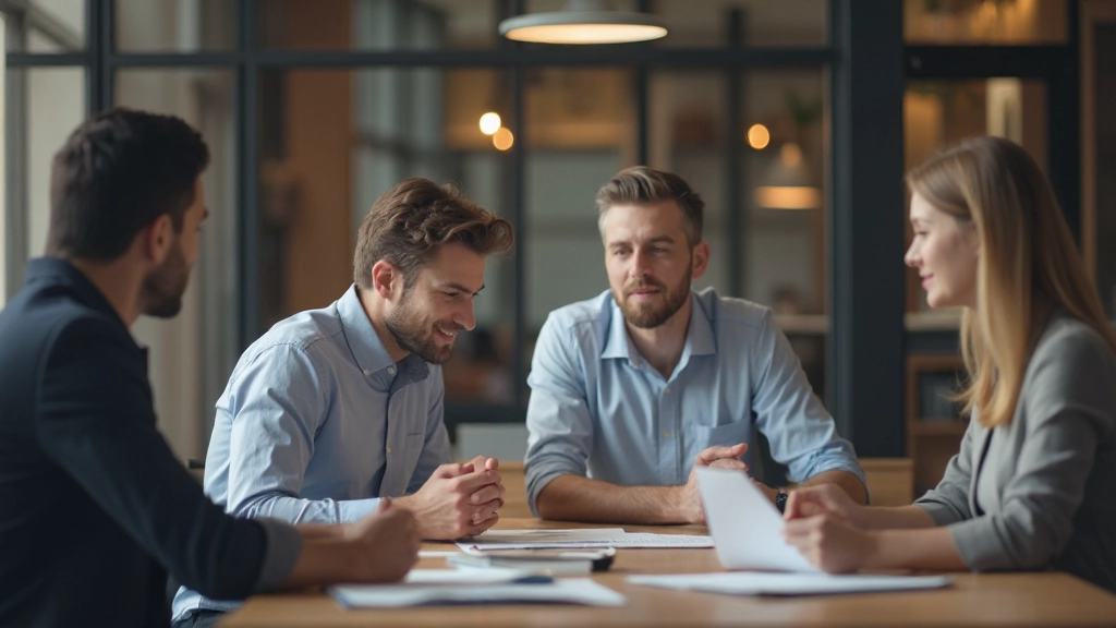 Снимок деловой встречи между менеджером по маркетингу и контент-создателем