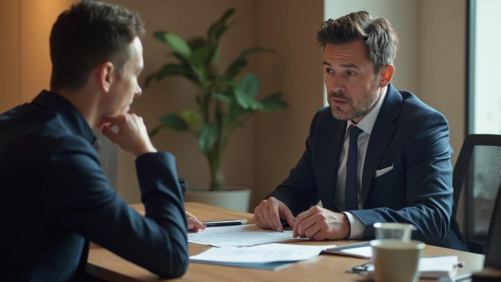 Переговоры между маркетологом бренда и влиятельным лицом в офисе