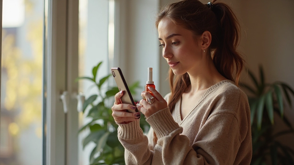 Влиятельное лицо записывает видео-контент на смартфон в естественной домашней обстановке